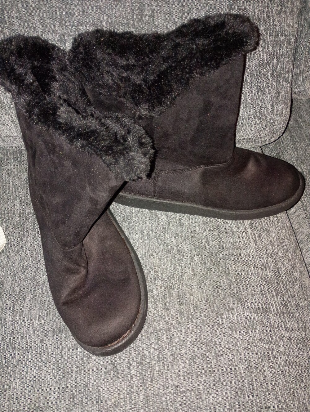 Women's Black Faux-Fur Winter Boots